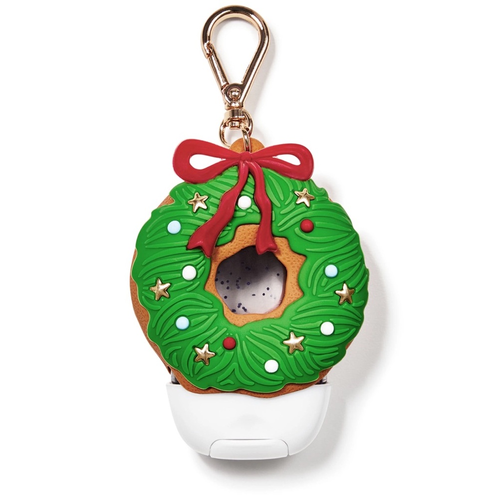 Festive Green Donut Wreath Handsanitizer Holder